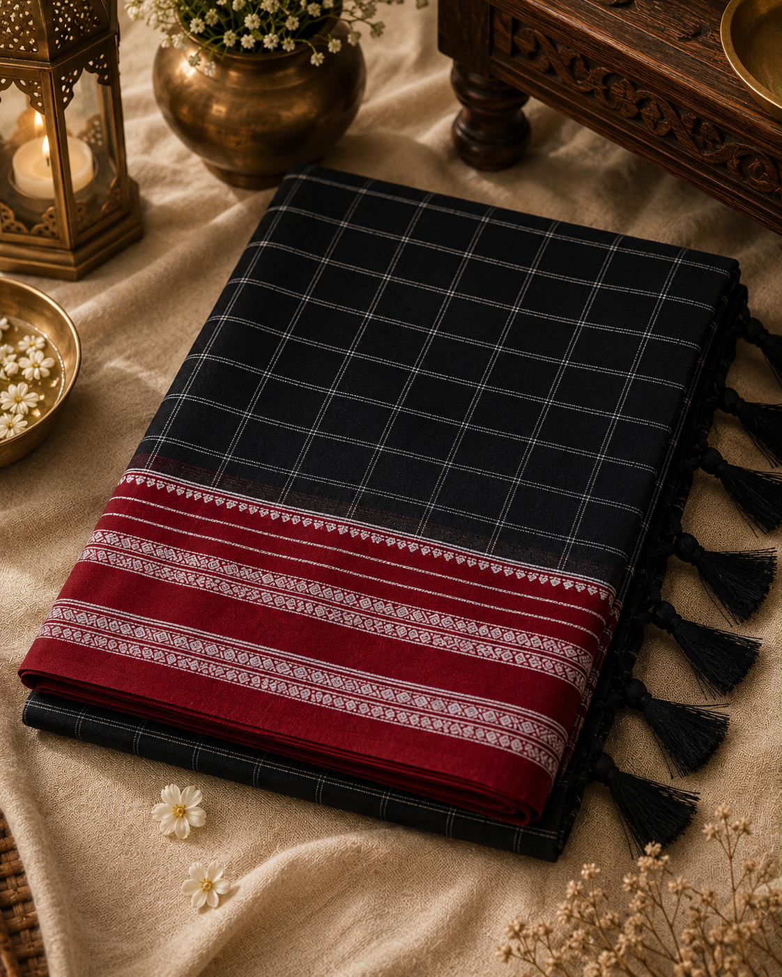 Narayanpet Checks Cotton Silk Saree (NCS-001)