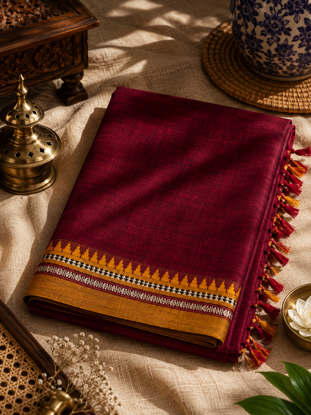 Mercerized Narayanpeth Cotton Saree (MNC-001)